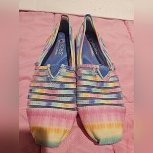 Multi Color Pastel Bob Slip On Shoes. Size 7w. Has Memory Foam Insole